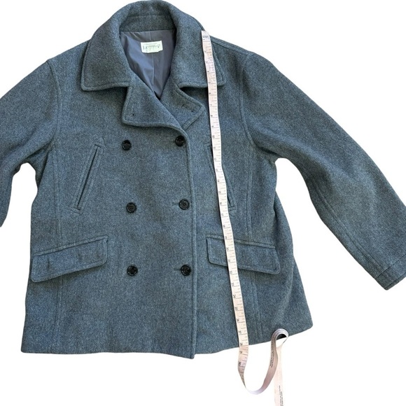 J. Crew Wool Cashmere Blend Gray Pea Coat Women’s L Classic Preppy Coastal Luxe - Picture 13 of 16